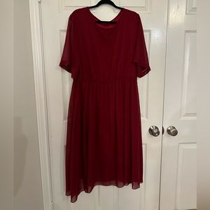 Deep Red Dress, No Brand or Size. Fits like 2X.